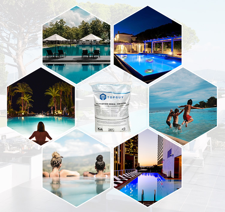 M&eacute;dias filtrants &agrave; sable en verre cristal